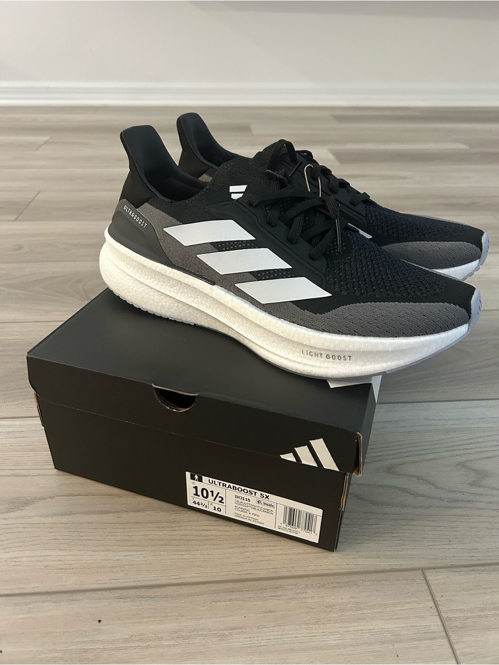 Men’s Adidas Ultraboost 5X Shoes US 10.5 Core Black / Cloud White / Carbon x1